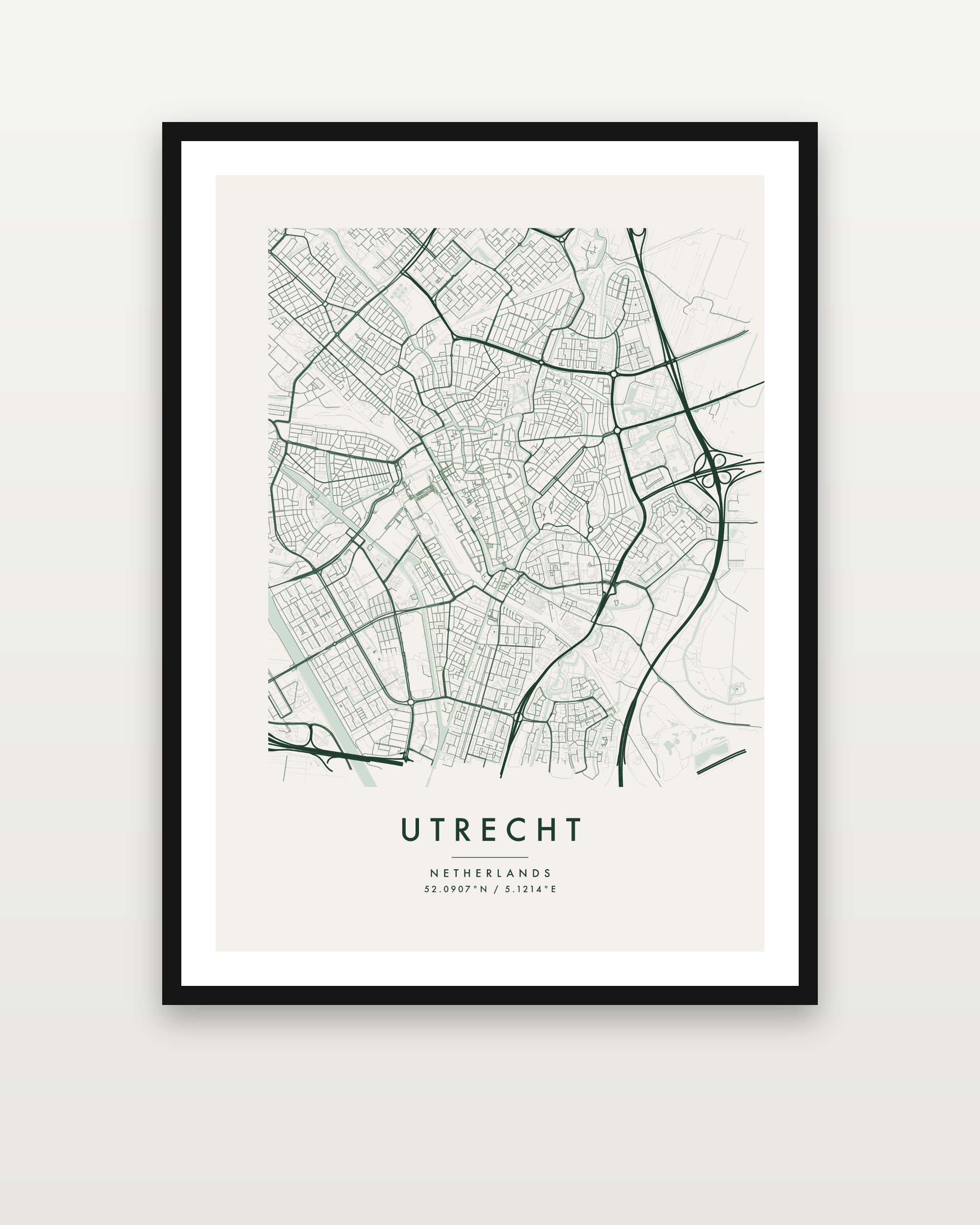 City map poster, forest theme